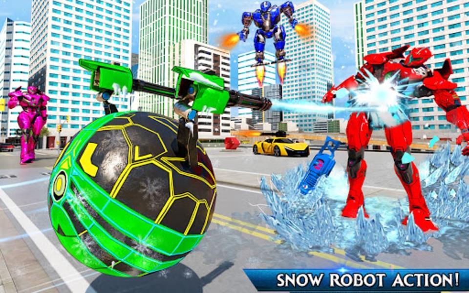 Snow Ball Robot Bike Games 螢幕截圖 2