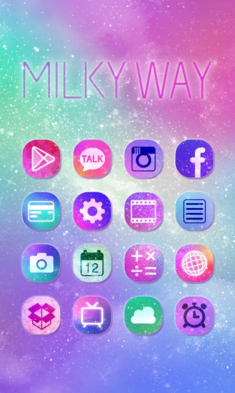 Milky Way GO Launcher Theme 스크린샷 2