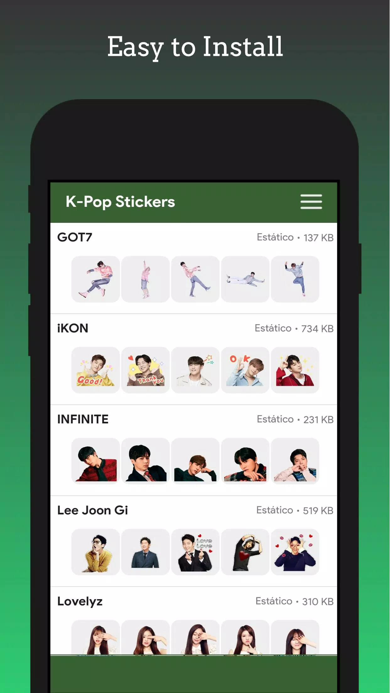 Stickers - KPop Korean BT24 螢幕截圖 2