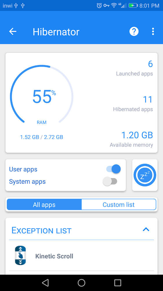 Hibernator: Force Stop Apps スクリーンショット 0