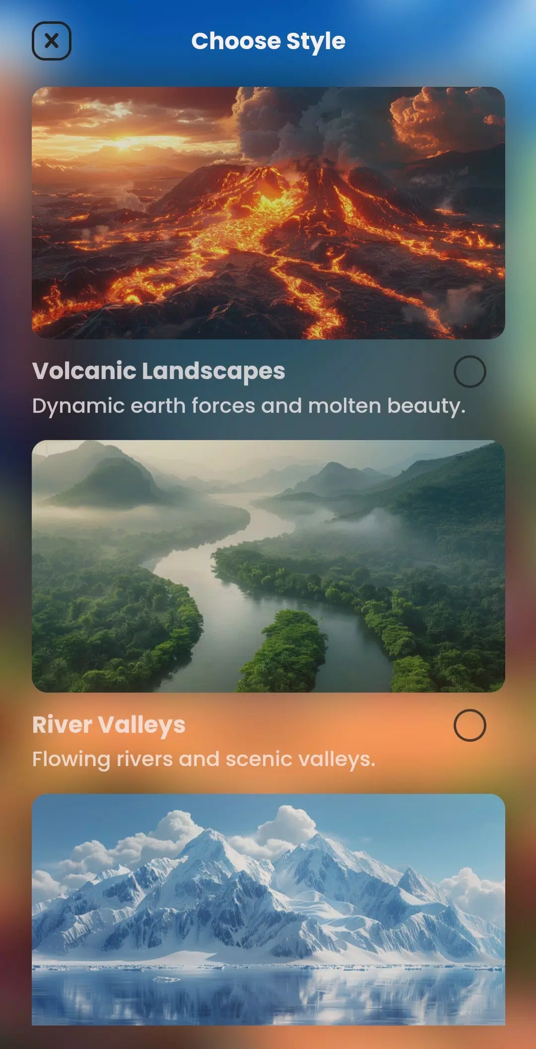 AI Landscape Generator App Tangkapan skrin 0