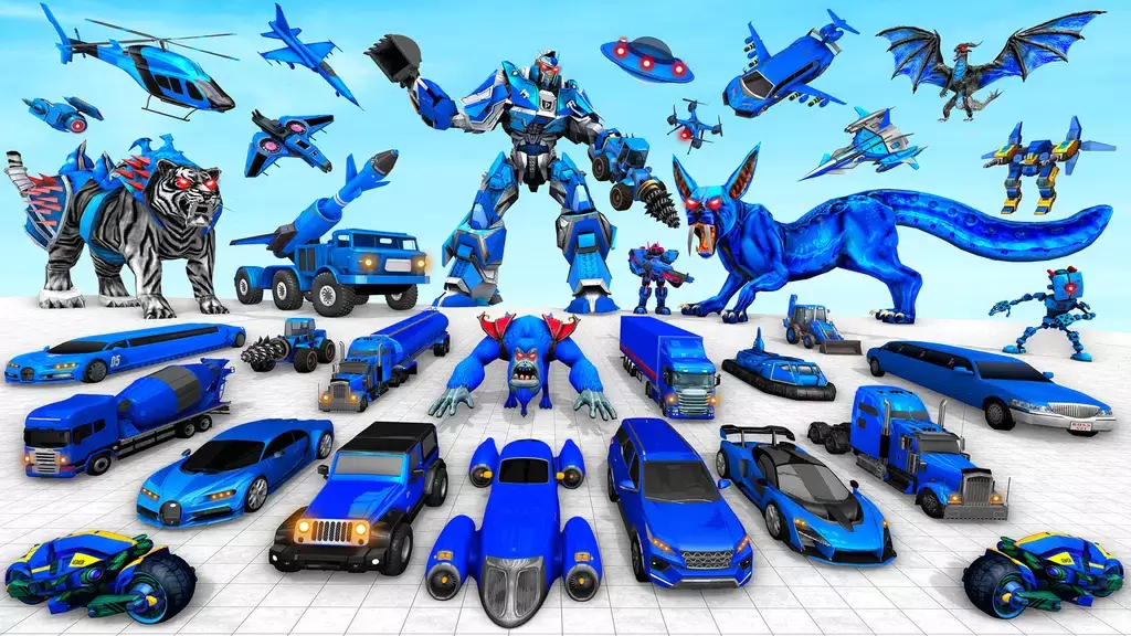 Police Tiger Robot Car Game 3d Captura de pantalla 1