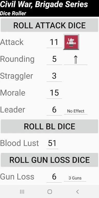 Civil War Brigade Series Dice Roller 螢幕截圖 0
