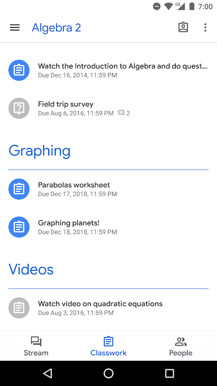 Google Classroom Captura de pantalla 1