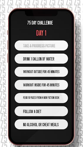 75 Day Hard Challenge Tracker Ảnh chụp màn hình 1