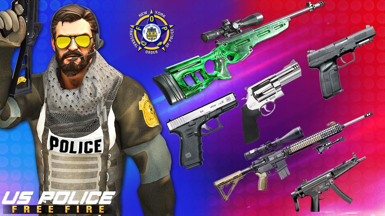 US Police Free Fire - Free Action Game Schermafbeelding 2