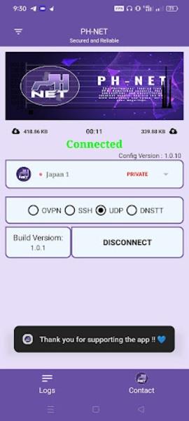 PH-NET VPN Ảnh chụp màn hình 1