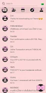 SMS Theme Ribbon Pink messages Captura de tela 2