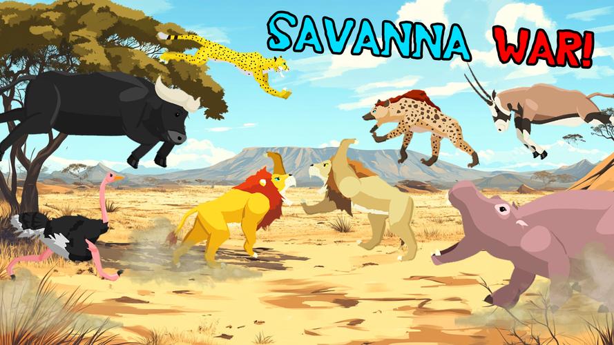 Lion Fights Savannah Animals Captura de pantalla 0