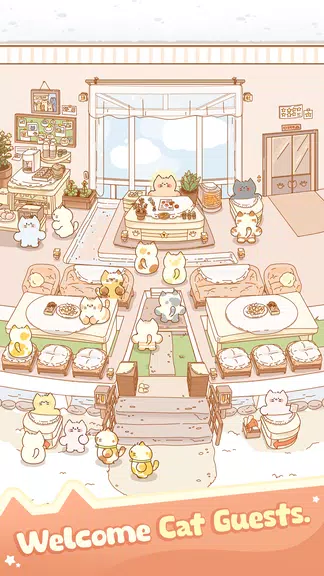 Idle Cat Hotel - Tycoon Games Ảnh chụp màn hình 1