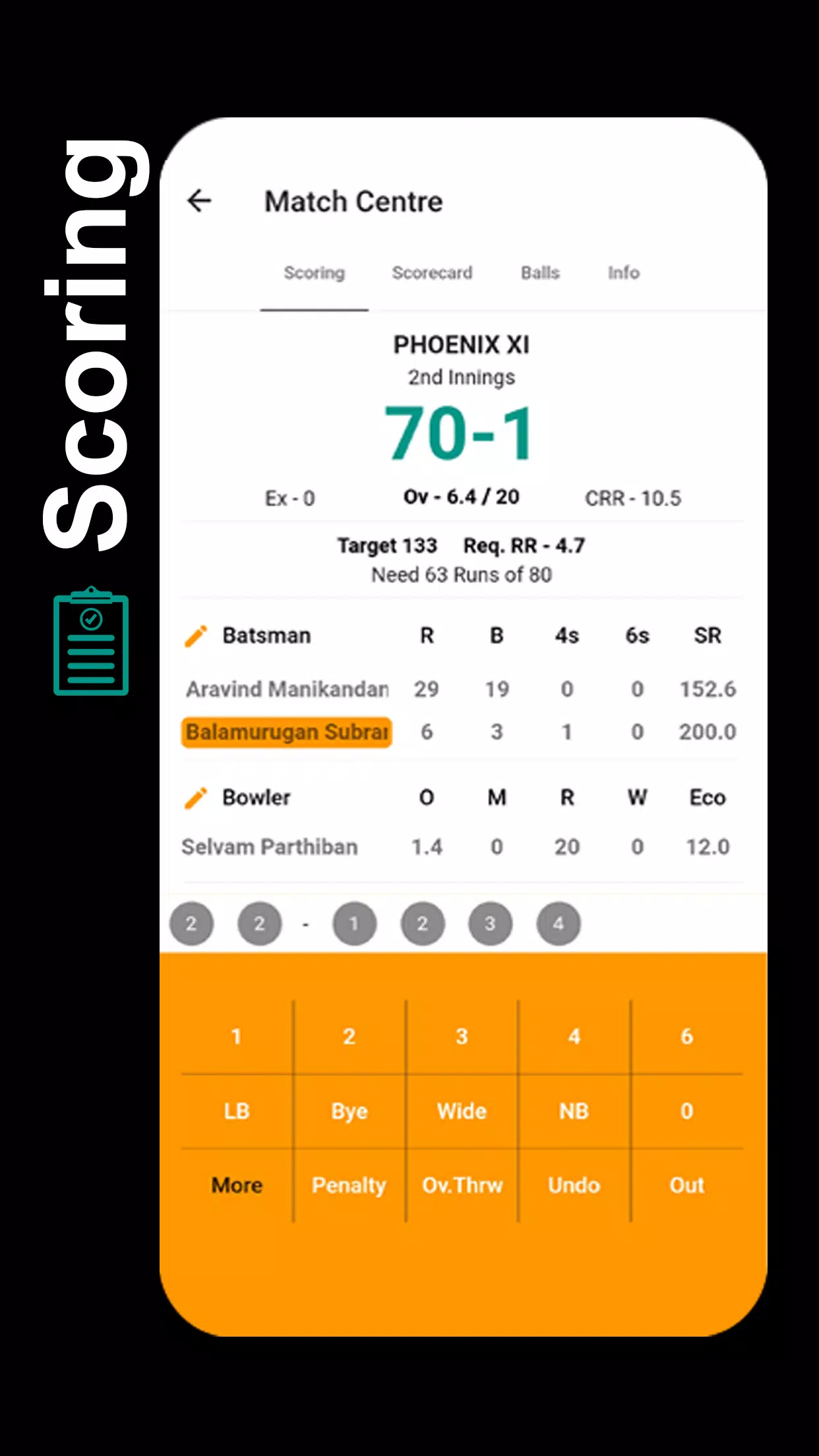 STUMPS - The Cricket Scorer Schermafbeelding 0