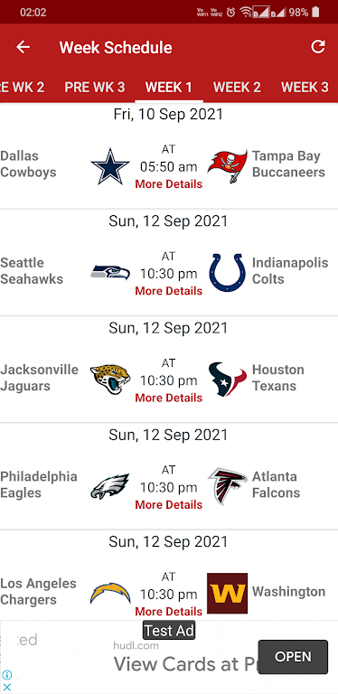 NFL 2024 Schedule Scores Screenshot 2