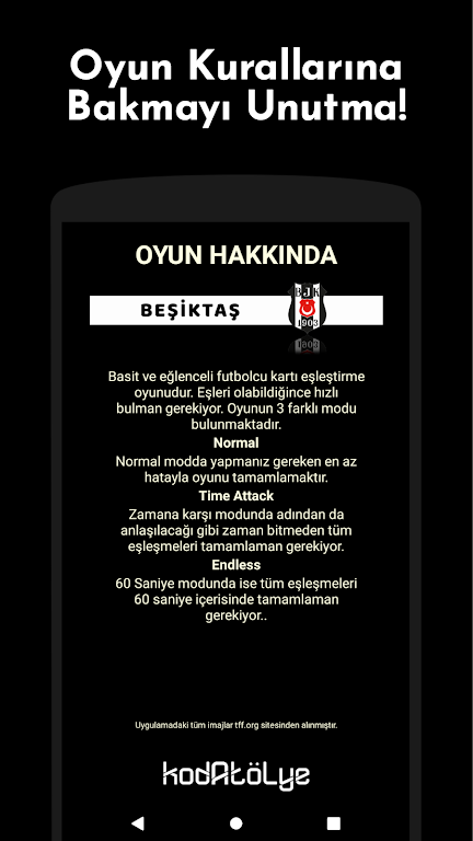 Beşiktaş Futbolcu Kart Eşleştirme Oyunu ဖန်သားပြင်ဓာတ်ပုံ 3