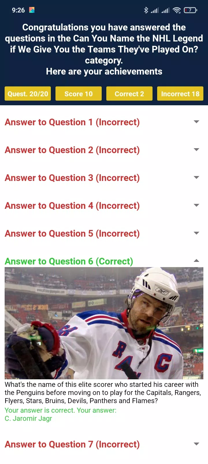 Trivia Game For NHL Addict! Screenshot 1