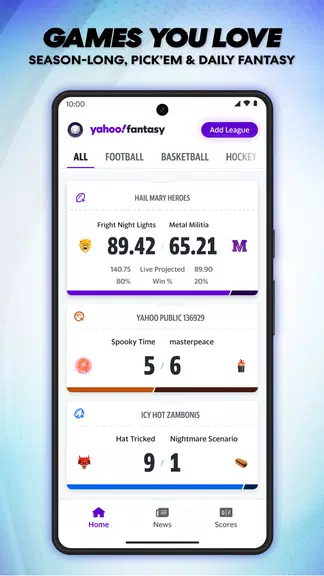 Yahoo Fantasy Football, Sports Ảnh chụp màn hình 0