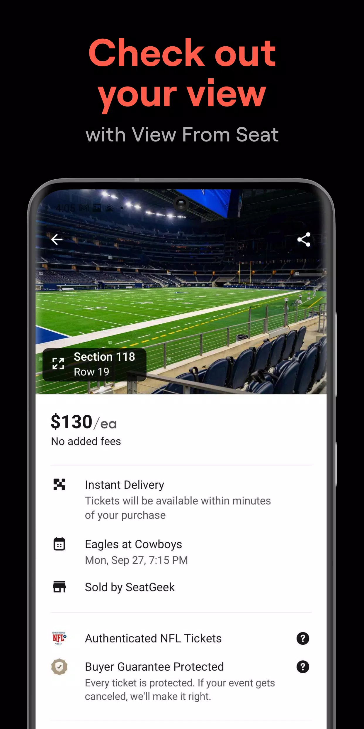 SeatGeek Zrzut ekranu 2
