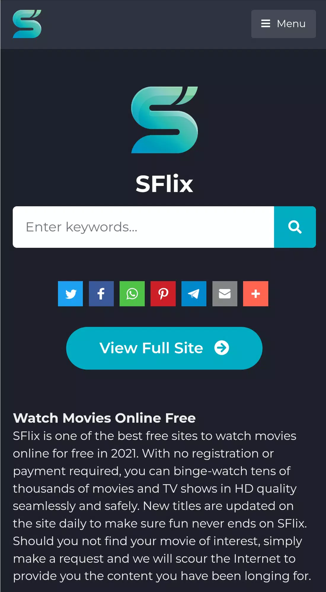 Schermata SFlix for Movies and Series 0