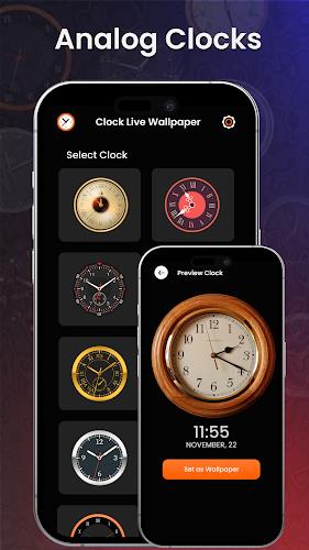 Analog Clock Wallpaper：3DClock ဖန်သားပြင်ဓာတ်ပုံ 0