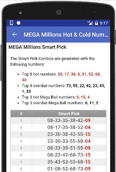 Results for DC Lottery Ekran Görüntüsü 2