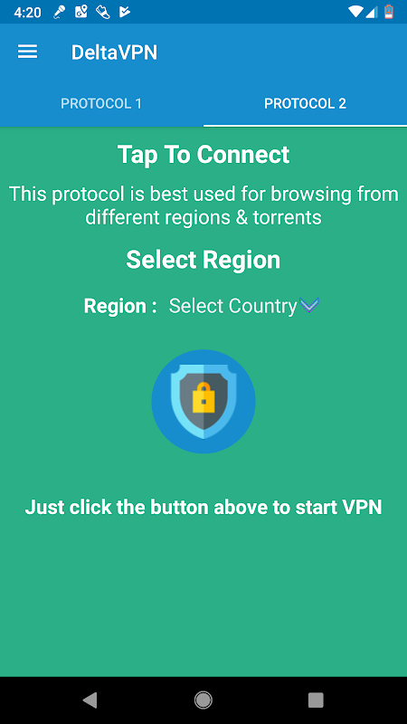 Delta VPN : Secure VPN Proxy : VPN UK, IRAN, USA Captura de pantalla 0