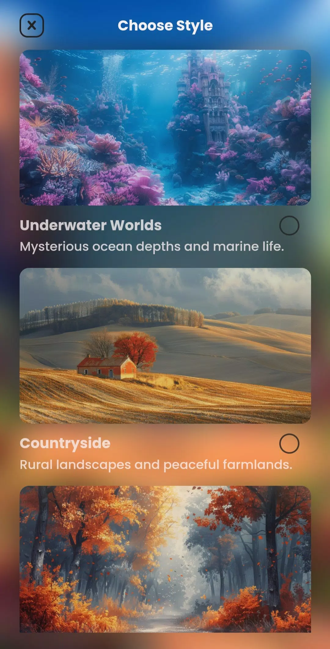 AI Landscape Generator App Tangkapan skrin 2