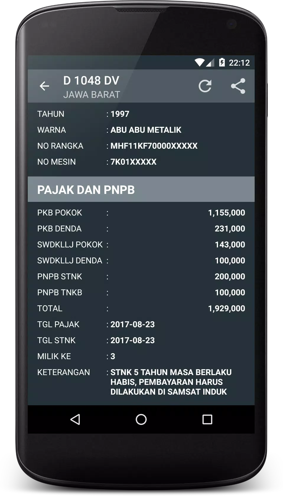 Cek Pajak Kendaraan Schermafbeelding 3