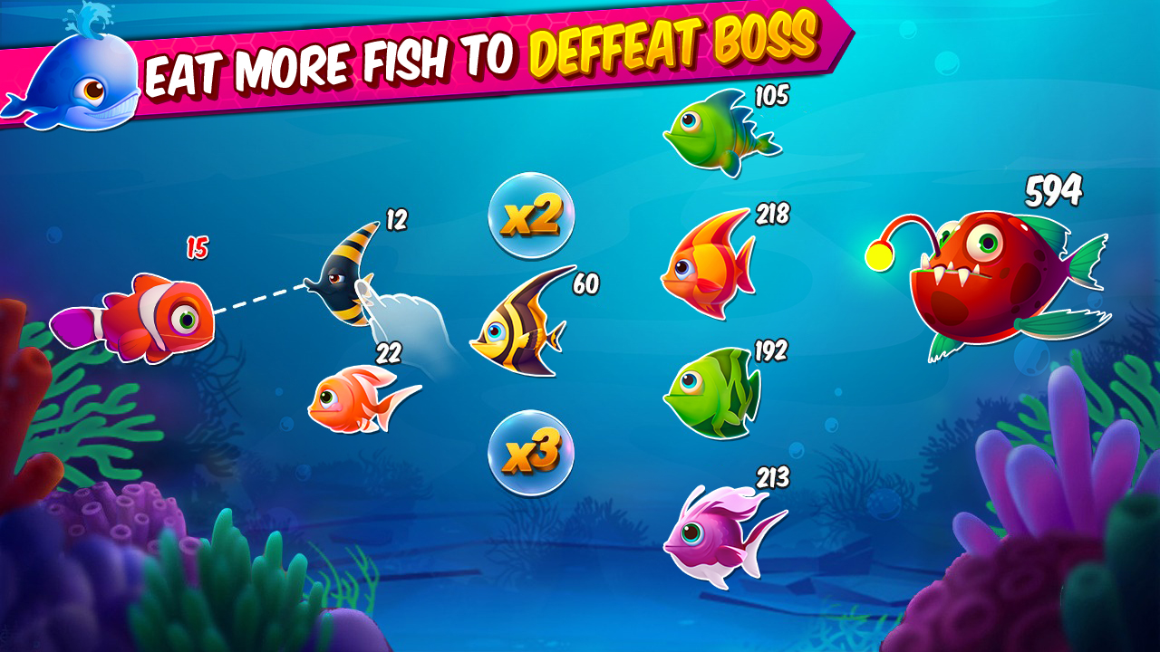 Big Eat Fish Games Shark Games Schermafbeelding 1