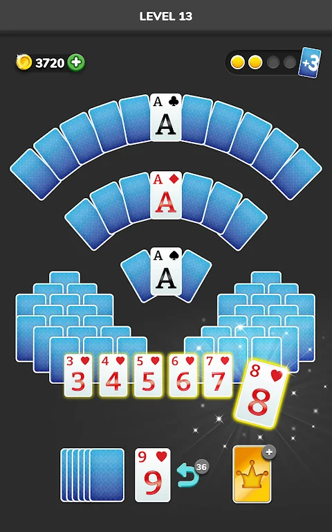 Solitaire 3D - Tripeaks Puzzle Скриншот 1