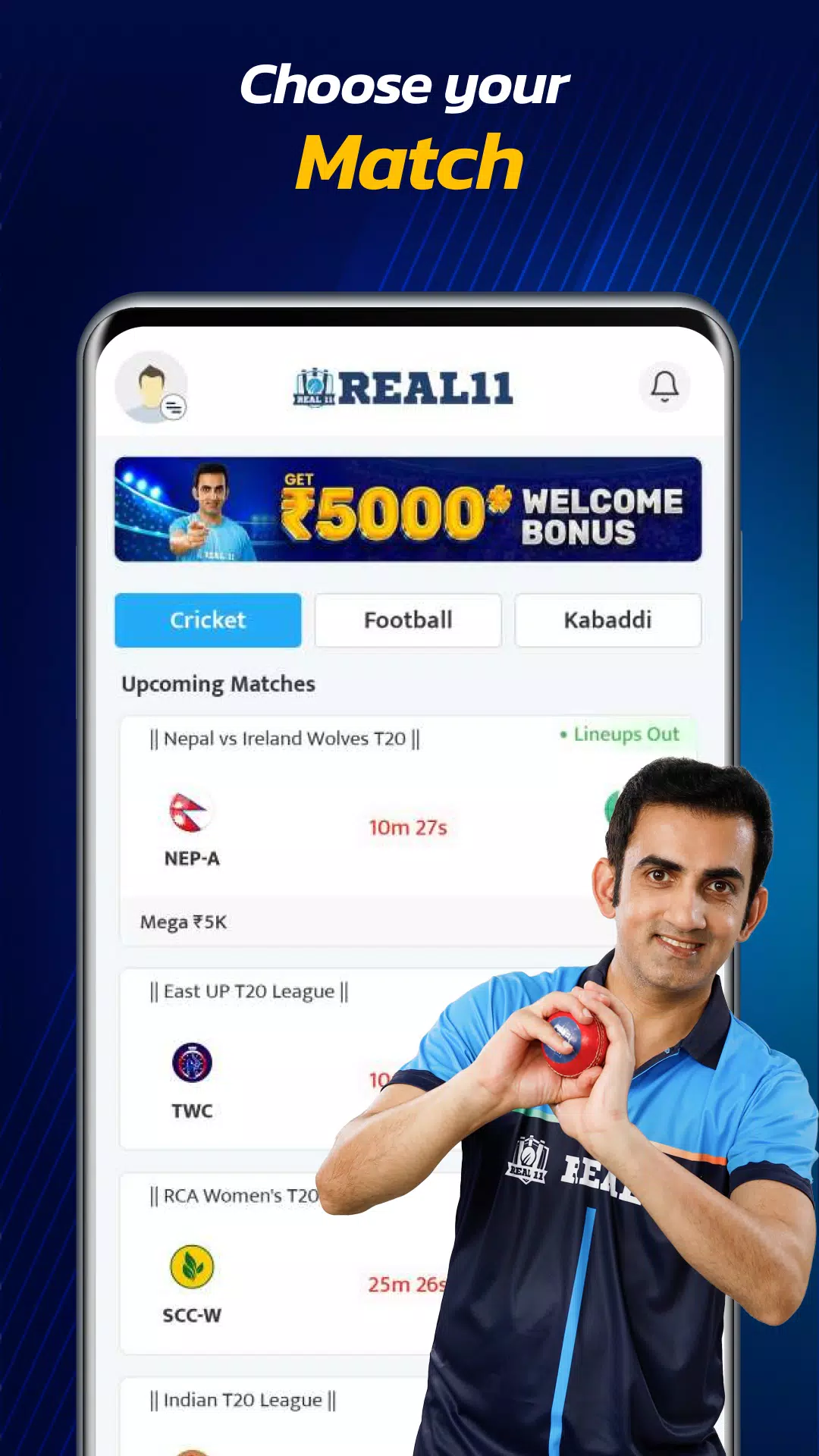 Real11: Play Fantasy Cricket স্ক্রিনশট 3