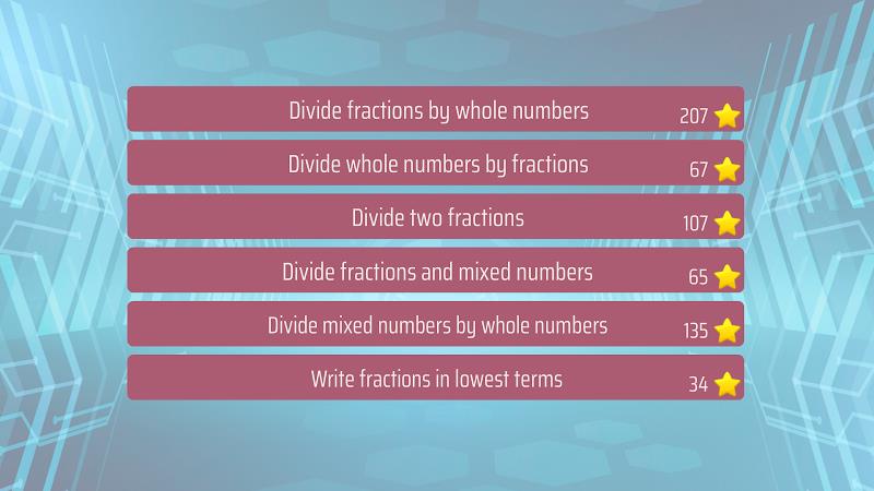 Dividing Fractions Math Game Capture d'écran 0