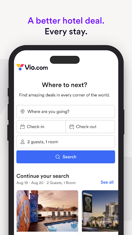 Vio.com: Hotels & travel deals 스크린샷 0