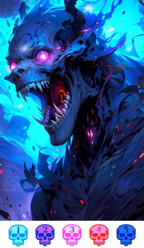 Dark Skeleton Color by number 螢幕截圖 2