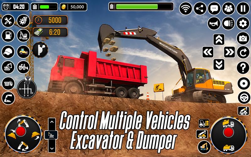 City Heavy Excavator Crane 3D 螢幕截圖 2