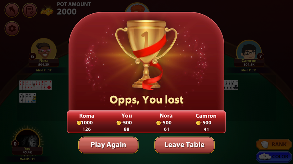Rummy 500 : The Rummy Game 螢幕截圖 1