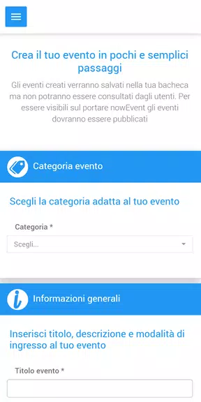 Schermata nowEvent - L’app a misura di evento 3