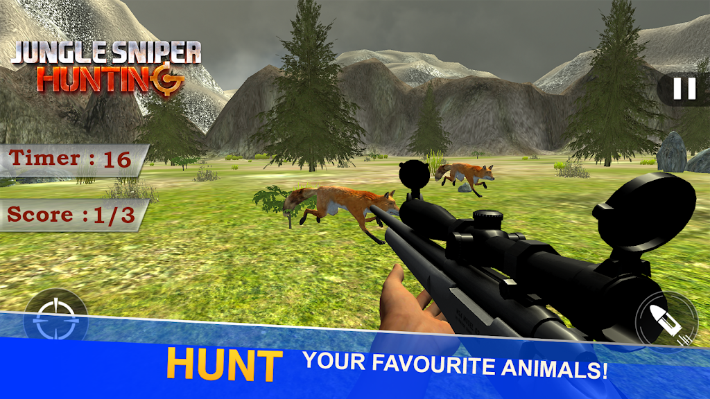 Jungle Sniper Hunting 3D Ảnh chụp màn hình 0