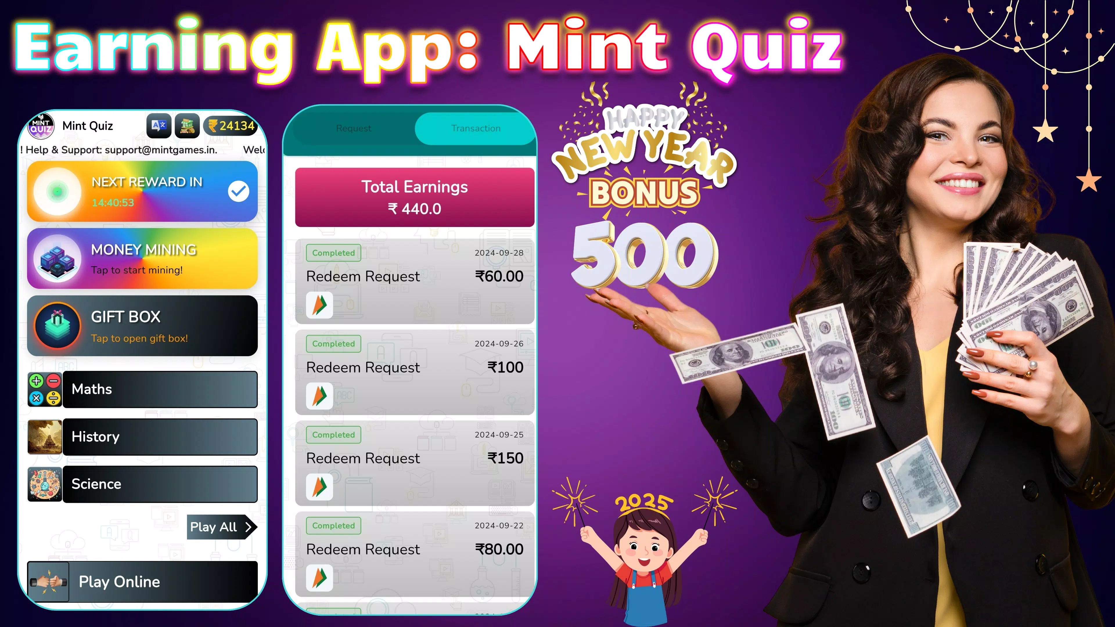 Earning App: Mint Quiz Schermafbeelding 0