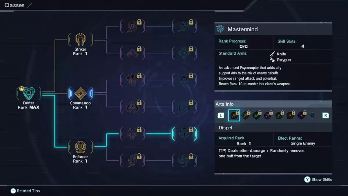 Xenobleade ရာဇဝင်ရှိ MASTERMING CASSITE option ကို x