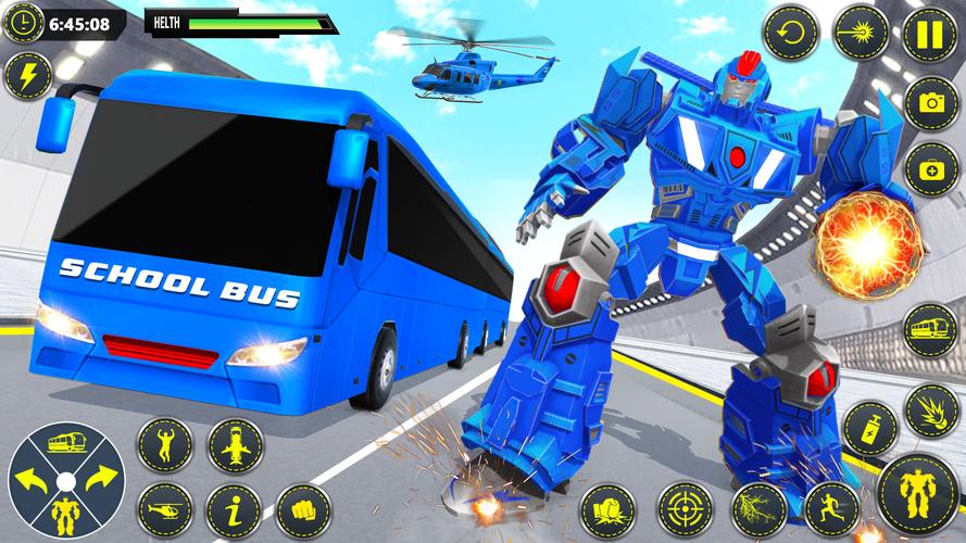 School Bus Robot Car Game Captura de pantalla 2