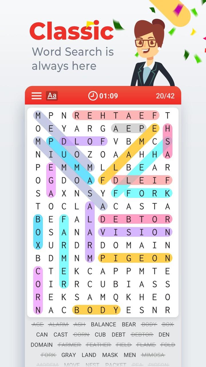 Word Search Colorful Ekran Görüntüsü 0