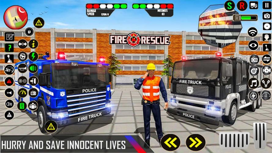 Police Ambulance Fire Truck Скриншот 2