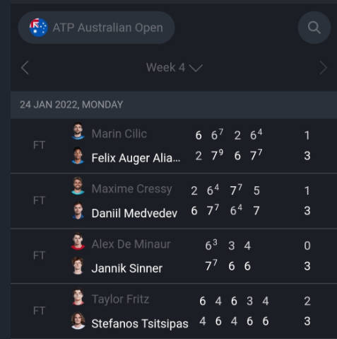 ATP live scores : Tennis live 螢幕截圖 0