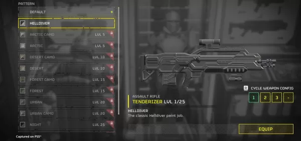 Helldivers 2 ora ha personalizzazione e progressione dell'arma. Credito immagine: Sony Interactive Entertainment.