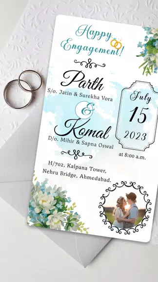 Engagement Card Maker & Design 螢幕截圖 1