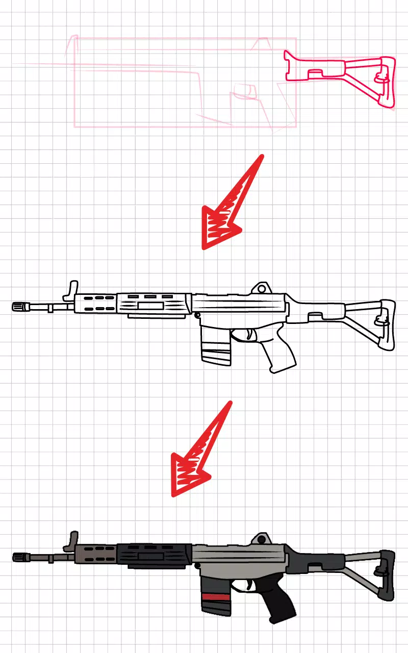 How to draw weapons step by st ภาพหน้าจอ 1